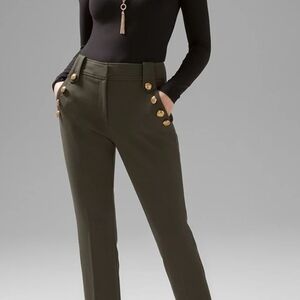 White House Black Market Green Straight Leg Pants